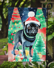 Load image into Gallery viewer, Pug Christmas Garden Flag – Cozy Dog Holiday Decor with Tree &amp; Presents