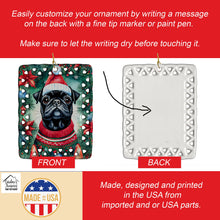 Load image into Gallery viewer, Pug Christmas Porcelain Ornament