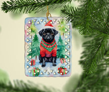 Load image into Gallery viewer, Pug Christmas Porcelain Ornament