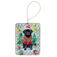 Load image into Gallery viewer, Pug Christmas Porcelain Ornament