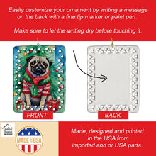 Load image into Gallery viewer, Pug Christmas Porcelain Ornament