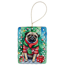 Load image into Gallery viewer, Pug Christmas Porcelain Ornament
