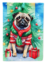Load image into Gallery viewer, Pug Christmas Garden Flag – Cozy Dog Holiday Decor with Tree &amp; Presents
