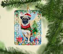 Load image into Gallery viewer, Pug Christmas Porcelain Ornament