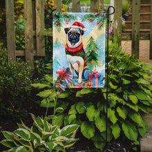Load image into Gallery viewer, Pug Christmas Garden Flag – Cozy Dog Holiday Decor with Tree &amp; Presents