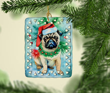 Load image into Gallery viewer, Pug Christmas Porcelain Ornament