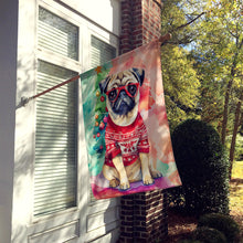 Load image into Gallery viewer, Pug Christmas House Flag