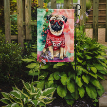 Load image into Gallery viewer, Pug Christmas Garden Flag – Cozy Dog Holiday Decor with Tree &amp; Presents