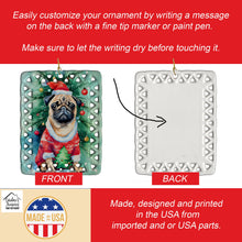 Load image into Gallery viewer, Pug Christmas Porcelain Ornament