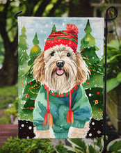 Load image into Gallery viewer, Puli Christmas Garden Flag – Cozy Dog Holiday Decor with Tree &amp; Presents