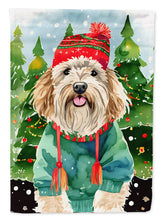Load image into Gallery viewer, Puli Christmas Garden Flag – Cozy Dog Holiday Decor with Tree &amp; Presents