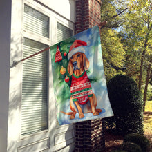 Load image into Gallery viewer, Redbone Coonhound Christmas House Flag