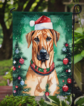 Load image into Gallery viewer, Rhodesian Ridgeback Christmas Garden Flag – Cozy Dog Holiday Decor with Tree &amp; Presents