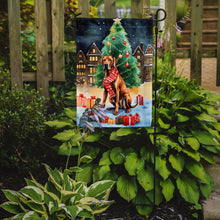 Load image into Gallery viewer, Rhodesian Ridgeback Christmas Garden Flag – Cozy Dog Holiday Decor with Tree &amp; Presents