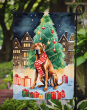 Load image into Gallery viewer, Rhodesian Ridgeback Christmas Garden Flag – Cozy Dog Holiday Decor with Tree &amp; Presents