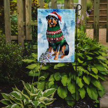 Load image into Gallery viewer, Rottweiler Christmas Garden Flag – Cozy Dog Holiday Decor with Tree &amp; Presents