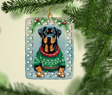 Load image into Gallery viewer, Rottweiler Christmas Porcelain Ornament