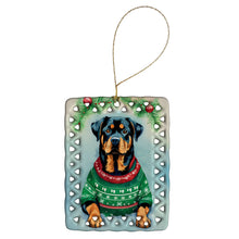 Load image into Gallery viewer, Rottweiler Christmas Porcelain Ornament