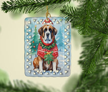 Load image into Gallery viewer, Saint Bernard Christmas Porcelain Ornament