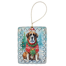 Load image into Gallery viewer, Saint Bernard Christmas Porcelain Ornament