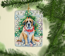 Load image into Gallery viewer, Saint Bernard Christmas Porcelain Ornament