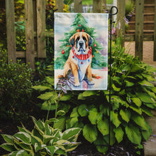 Load image into Gallery viewer, Saint Bernard Christmas Garden Flag – Cozy Dog Holiday Decor with Tree &amp; Presents