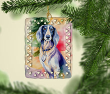 Load image into Gallery viewer, Saluki Christmas Porcelain Ornament