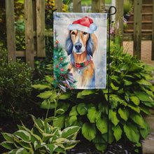 Load image into Gallery viewer, Saluki Christmas Garden Flag – Cozy Dog Holiday Decor with Tree &amp; Presents