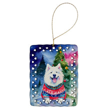 Load image into Gallery viewer, Samoyed Christmas Porcelain Ornament