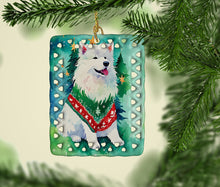 Load image into Gallery viewer, Samoyed Christmas Porcelain Ornament