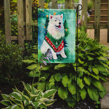Load image into Gallery viewer, Samoyed Christmas Garden Flag – Cozy Dog Holiday Decor with Tree &amp; Presents