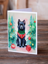 Load image into Gallery viewer, Schipperke Christmas Greeting Cards - Blank Note Cards – 8-Pack of Artist-Designed Cards with Envelopes