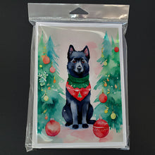 Load image into Gallery viewer, Schipperke Christmas Greeting Cards - Blank Note Cards – 8-Pack of Artist-Designed Cards with Envelopes