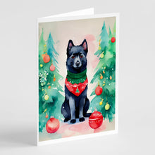 Load image into Gallery viewer, Schipperke Christmas Greeting Cards - Blank Note Cards – 8-Pack of Artist-Designed Cards with Envelopes
