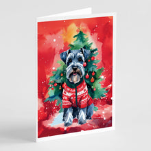 Load image into Gallery viewer, Schnauzer Christmas Greeting Cards - Blank Note Cards – 8-Pack of Artist-Designed Cards with Envelopes