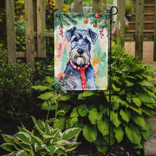 Load image into Gallery viewer, Schnauzer Christmas Garden Flag – Cozy Dog Holiday Decor with Tree &amp; Presents