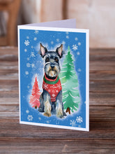 Load image into Gallery viewer, Schnauzer Christmas Greeting Cards - Blank Note Cards – 8-Pack of Artist-Designed Cards with Envelopes