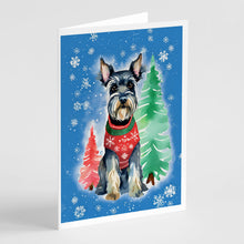 Load image into Gallery viewer, Schnauzer Christmas Greeting Cards - Blank Note Cards – 8-Pack of Artist-Designed Cards with Envelopes