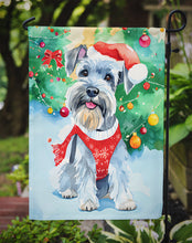 Load image into Gallery viewer, Schnauzer Christmas Garden Flag – Cozy Dog Holiday Decor with Tree &amp; Presents
