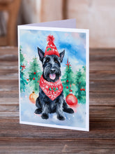 Load image into Gallery viewer, Scottish Terrier Christmas Greeting Cards - Blank Note Cards – 8-Pack of Artist-Designed Cards with Envelopes