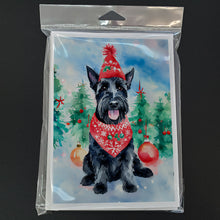 Load image into Gallery viewer, Scottish Terrier Christmas Greeting Cards - Blank Note Cards – 8-Pack of Artist-Designed Cards with Envelopes