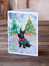 Load image into Gallery viewer, Scottish Terrier Christmas Greeting Cards - Blank Note Cards – 8-Pack of Artist-Designed Cards with Envelopes