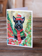 Load image into Gallery viewer, Scottish Terrier Christmas Greeting Cards - Blank Note Cards – 8-Pack of Artist-Designed Cards with Envelopes