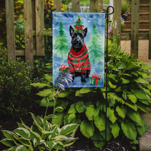 Load image into Gallery viewer, Scottish Terrier Christmas Garden Flag – Cozy Dog Holiday Decor with Tree &amp; Presents