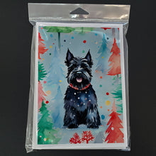 Load image into Gallery viewer, Scottish Terrier Christmas Greeting Cards - Blank Note Cards – 8-Pack of Artist-Designed Cards with Envelopes