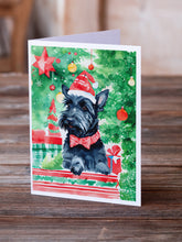 Load image into Gallery viewer, Scottish Terrier Christmas Greeting Cards - Blank Note Cards – 8-Pack of Artist-Designed Cards with Envelopes