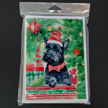 Load image into Gallery viewer, Scottish Terrier Christmas Greeting Cards - Blank Note Cards – 8-Pack of Artist-Designed Cards with Envelopes