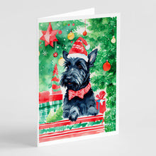 Load image into Gallery viewer, Scottish Terrier Christmas Greeting Cards - Blank Note Cards – 8-Pack of Artist-Designed Cards with Envelopes