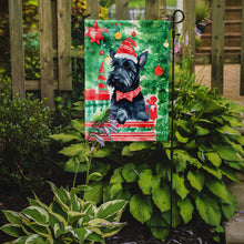 Load image into Gallery viewer, Scottish Terrier Christmas Garden Flag – Cozy Dog Holiday Decor with Tree &amp; Presents