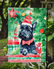 Load image into Gallery viewer, Scottish Terrier Christmas Garden Flag – Cozy Dog Holiday Decor with Tree &amp; Presents